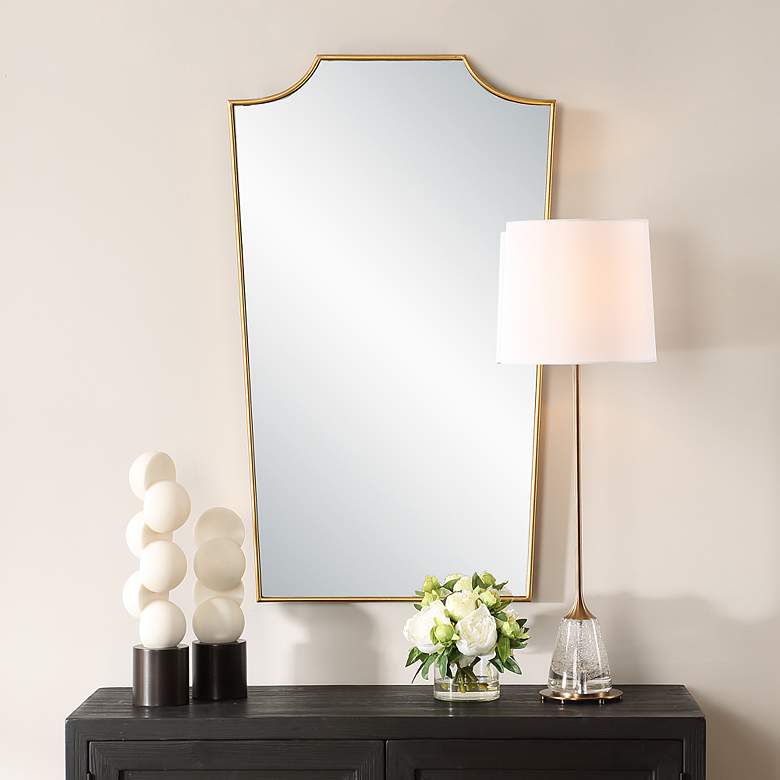 Image 1 Uttermost Demure Antique Gold Leaf 24" x 40" Wall Mirror