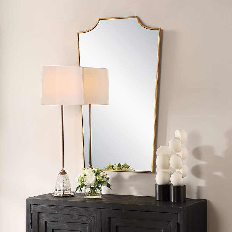 Image 3 Uttermost Demure Antique Gold Leaf 24" x 40" Wall Mirror more views