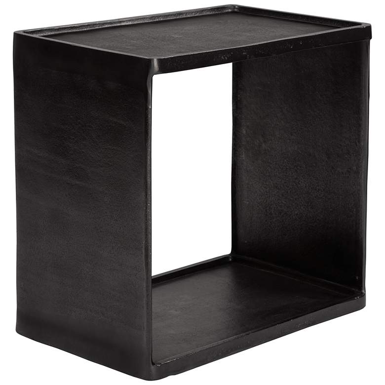 Image 2 Uttermost Derwent 12" Wide Dark Antique Nickel Metal Side Table