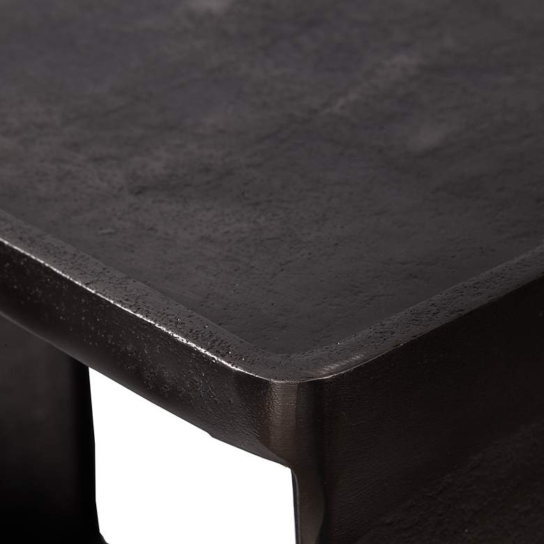 Image 3 Uttermost Derwent 12 inch Wide Dark Antique Nickel Metal Side Table more views