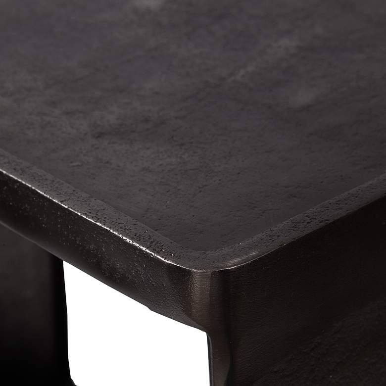 Image 3 Uttermost Derwent 12" Wide Dark Antique Nickel Metal Side Table more views