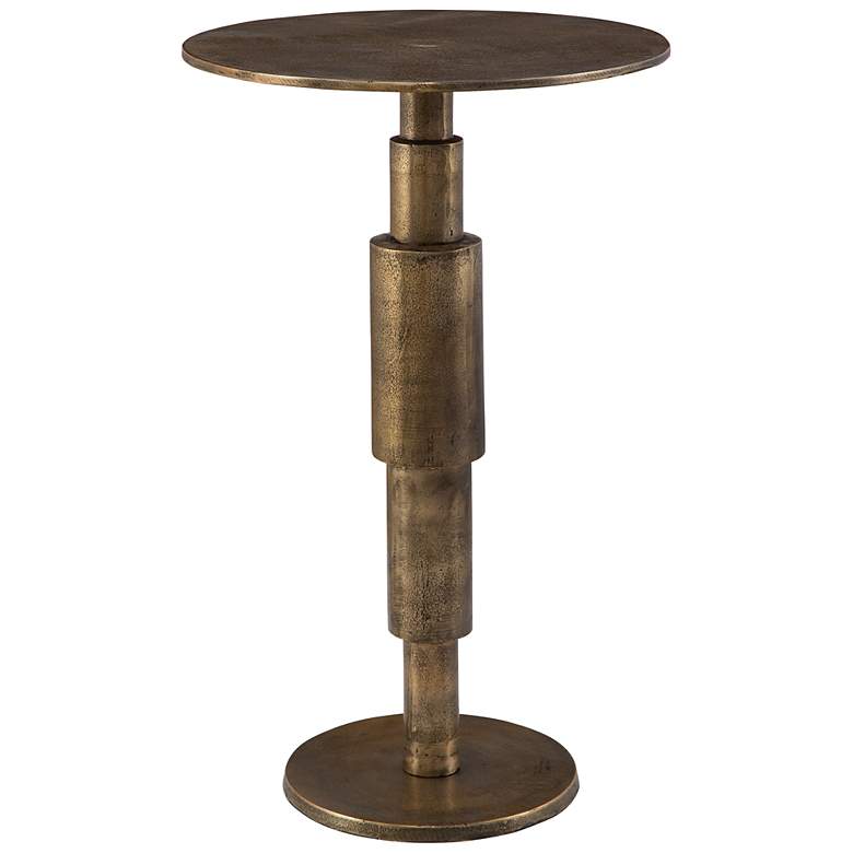 Image 2 Uttermost Descend 14" Wide Antique Gold Round Accent Table