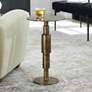 1_Uttermost Descend 14" Wide Antique Gold Round Accent Table