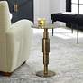 4_Uttermost Descend 14" Wide Antique Gold Round Accent Table more views