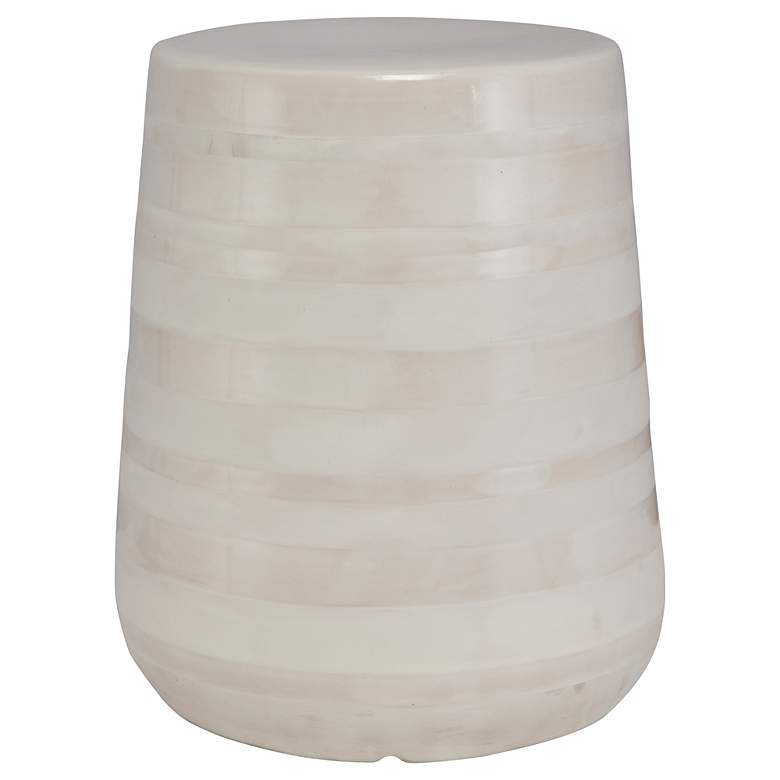 Image 4 Uttermost Desert Plains Matte White Ceramic Garden Stool more views