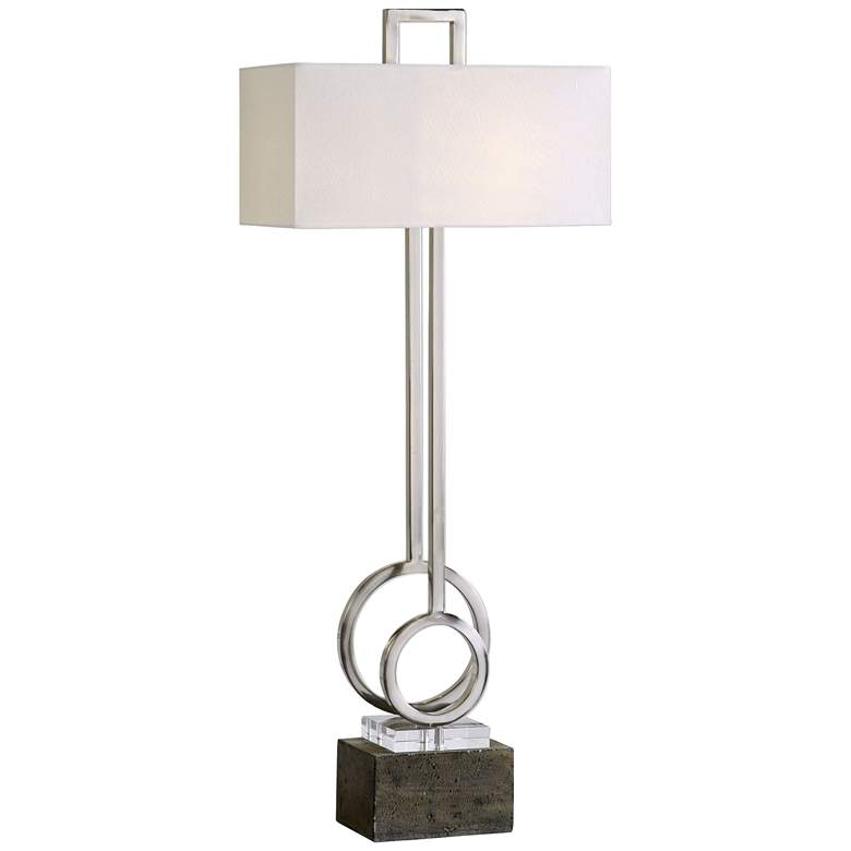 Image 1 Uttermost Deshka Hand-forged Metal Columns Table Lamp