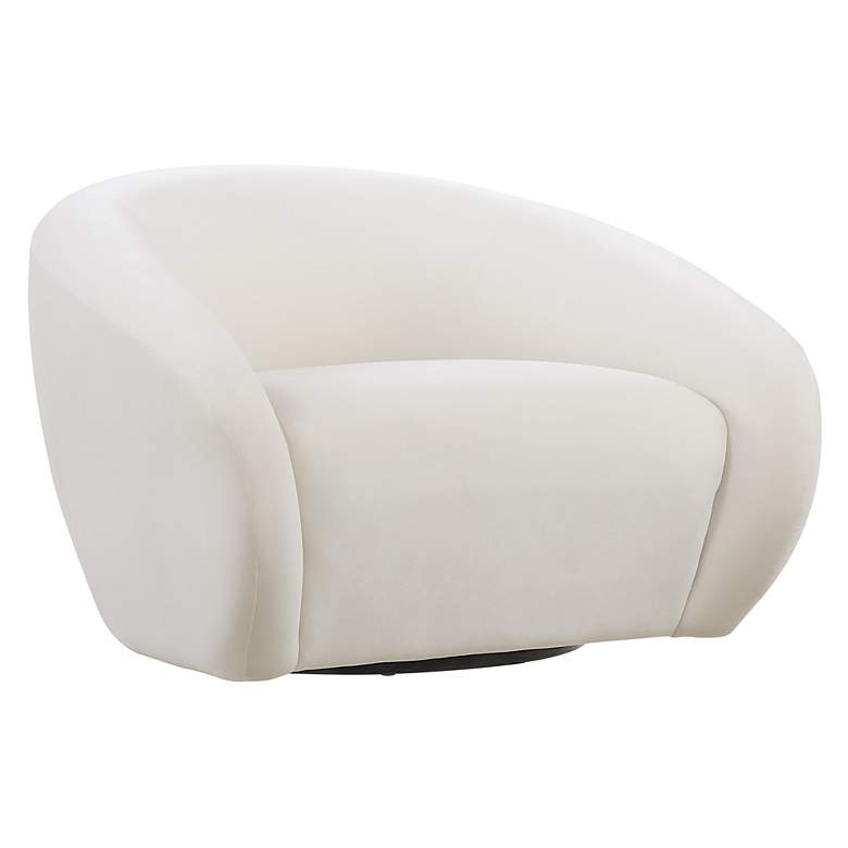 Image 2 Uttermost DeSoto Cream Fabric Swivel Chair