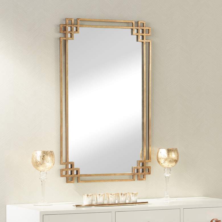 Image 1 Uttermost Devoll Gold 23 inch x 37 inch Rectangular Wall Mirror