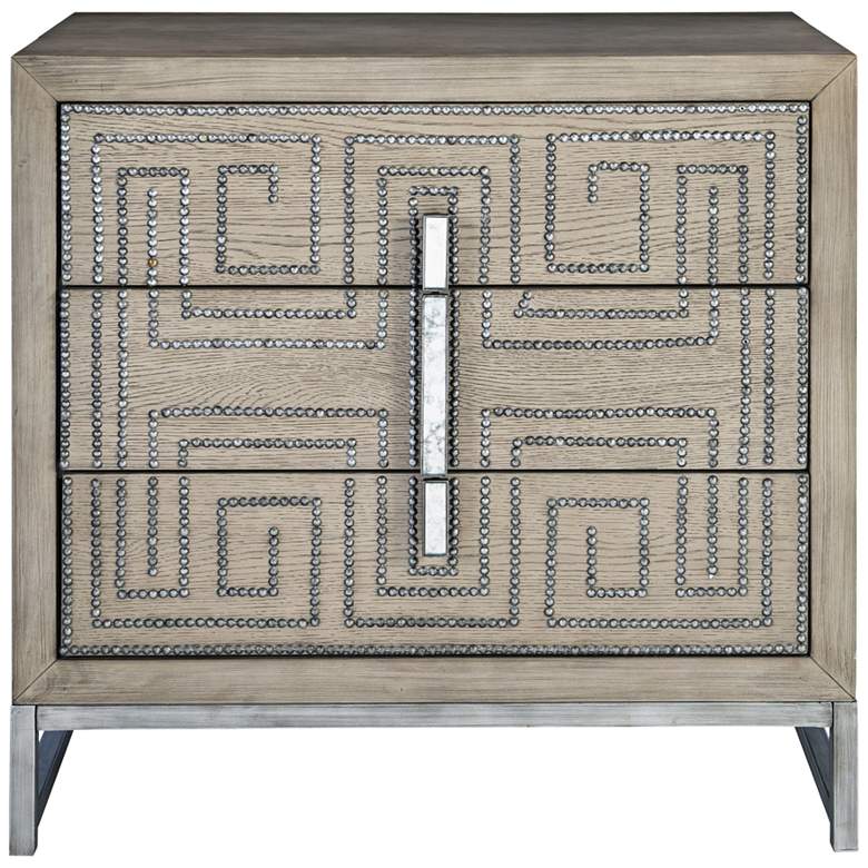 Image 2 Uttermost Devya 32" Wide Mushroom Gray 3-Drawer Accent Chest