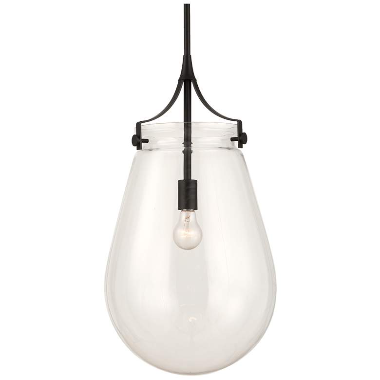 Image 1 Uttermost Dewdrop 13 1/2" Wide Black 1-Light Pendant