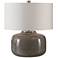 Uttermost Dhara Warm Gray Glaze Ceramic Accent Table Lamp