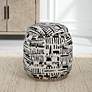 1_Uttermost Dialogue Black and Off-White Fabric Ottoman
