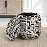 4_Uttermost Dialogue Black and Off-White Fabric Ottoman more views