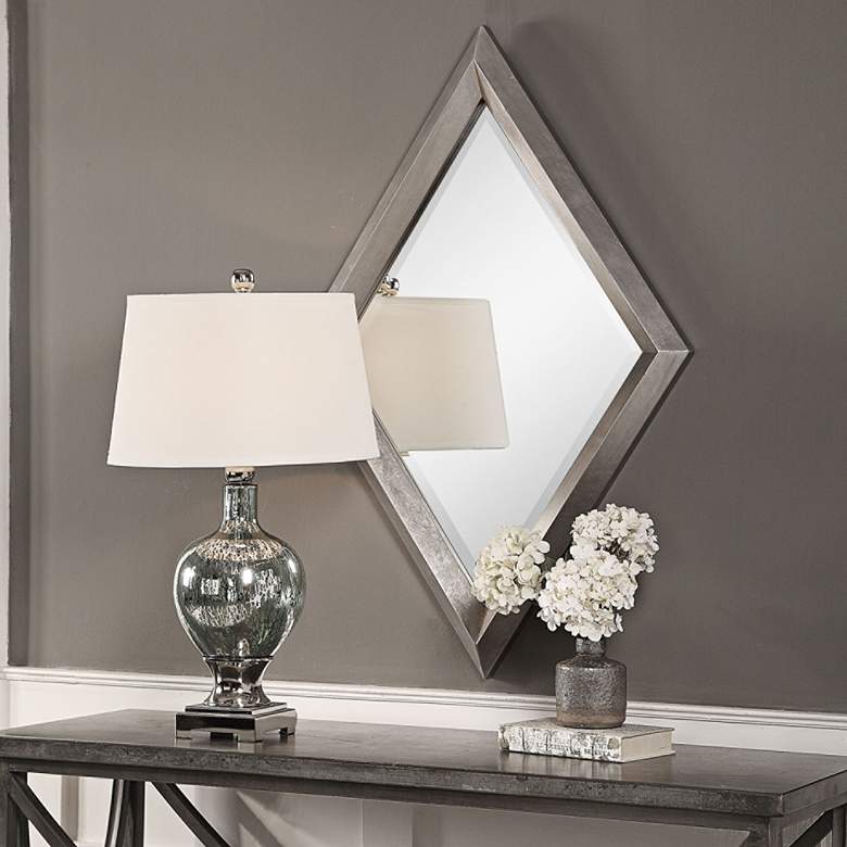 Image 1 Uttermost Diamante Silver Leaf 30" x 45" Diamond Wall Mirror