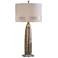 Uttermost Dima Pearlescent Glossy Brown Ceramic Table Lamp