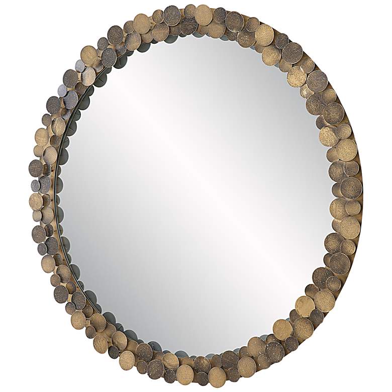 Image 4 Uttermost Dinar Aged Gold 38 inch Round Wall Mirror more views