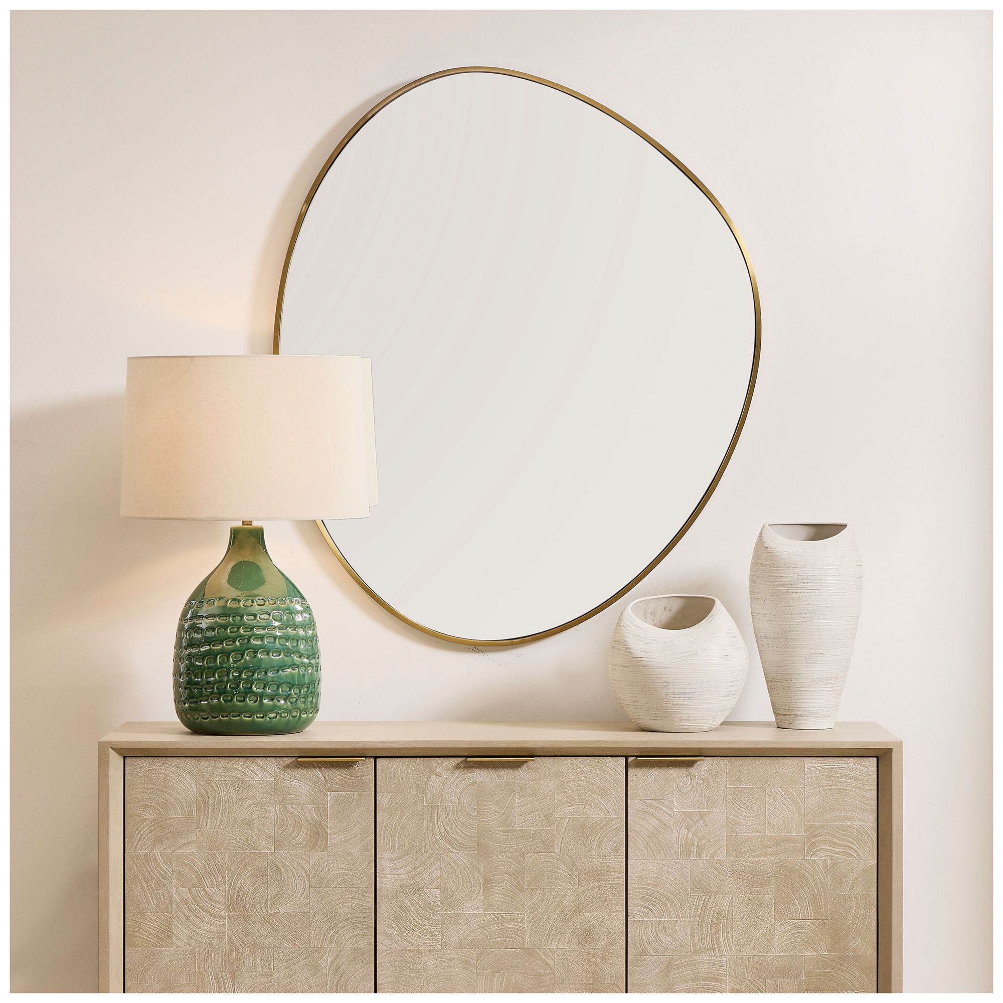 Image 2 Uttermost Distort 35 1/4" x 41 3/4" Brass Stainless Steel Mirror more views