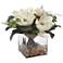 Uttermost Dobbins Magnolia 16" Wide Faux Flowers in Glass Vase