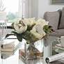 1_Uttermost Dobbins Magnolia 16" Wide Faux Flowers in Glass Vase