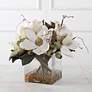 3_Uttermost Dobbins Magnolia 16" Wide Faux Flowers in Glass Vase more views