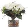 4_Uttermost Dobbins Magnolia 16" Wide Faux Flowers in Glass Vase more views
