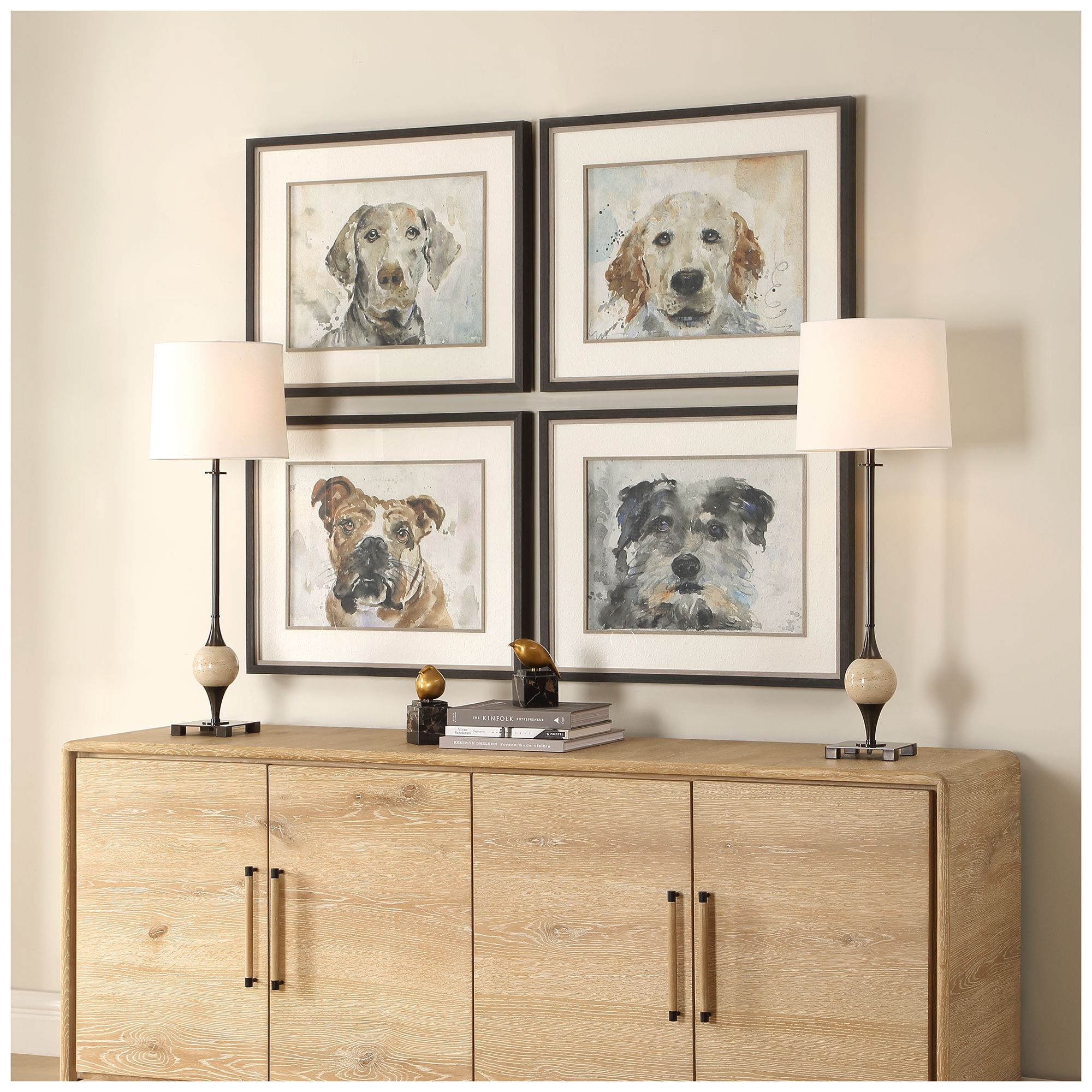 Image 3 Uttermost Dog Days Framed Prints 4-Piece Wall Art more views