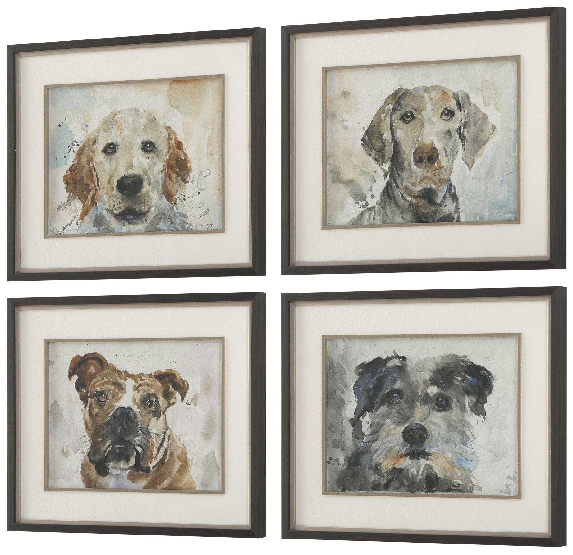 Image 4 Uttermost Dog Days Framed Prints 4-Piece Wall Art more views