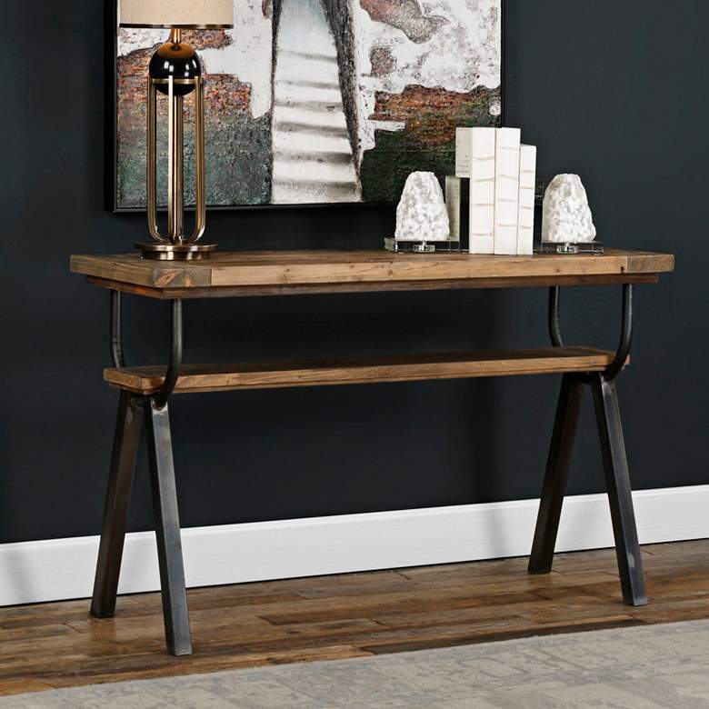 Image 1 Uttermost Domini 52 inch Wide Warm Honey Console Table