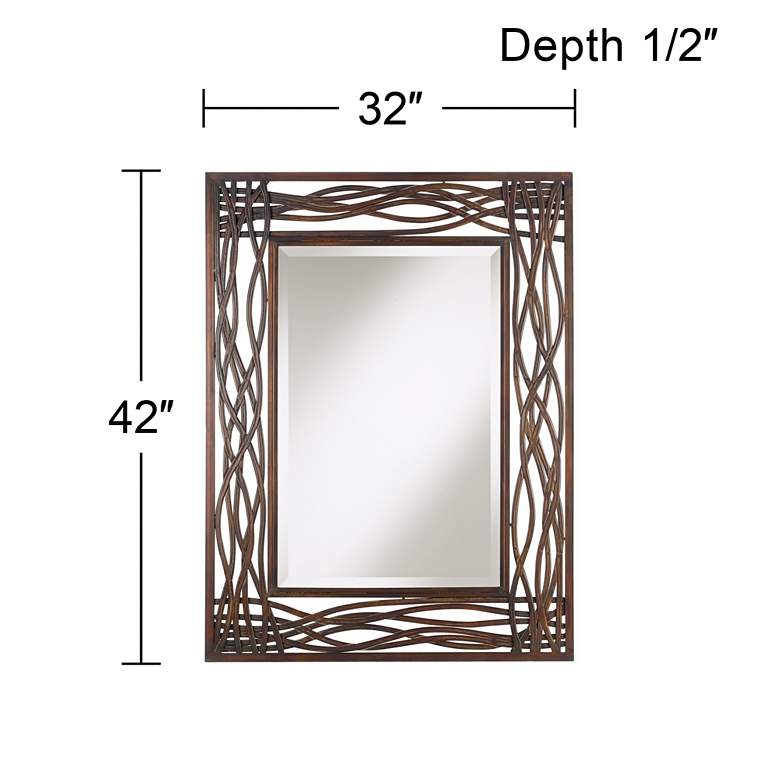 Image 6 Uttermost Dorigrass Mocha Brown 32 inch x 42 inch Wall Mirror more views
