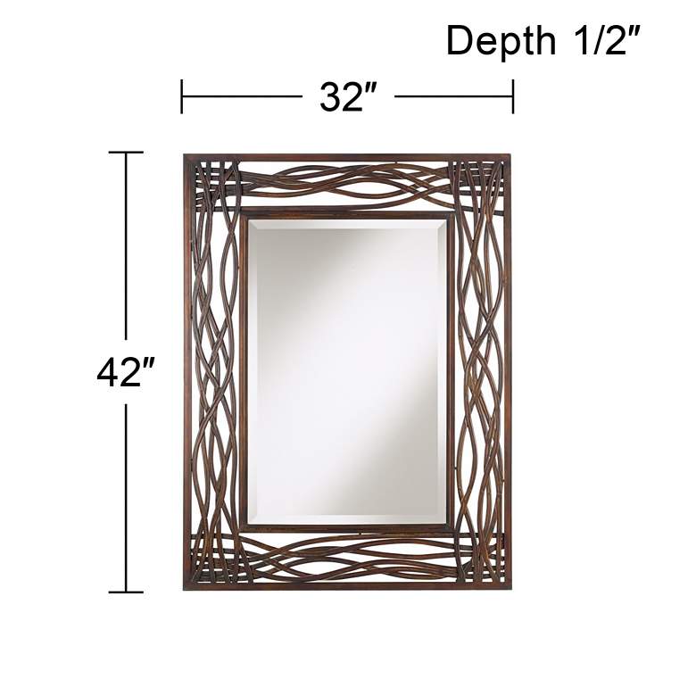 Image 6 Uttermost Dorigrass Mocha Brown 32" x 42" Wall Mirror more views