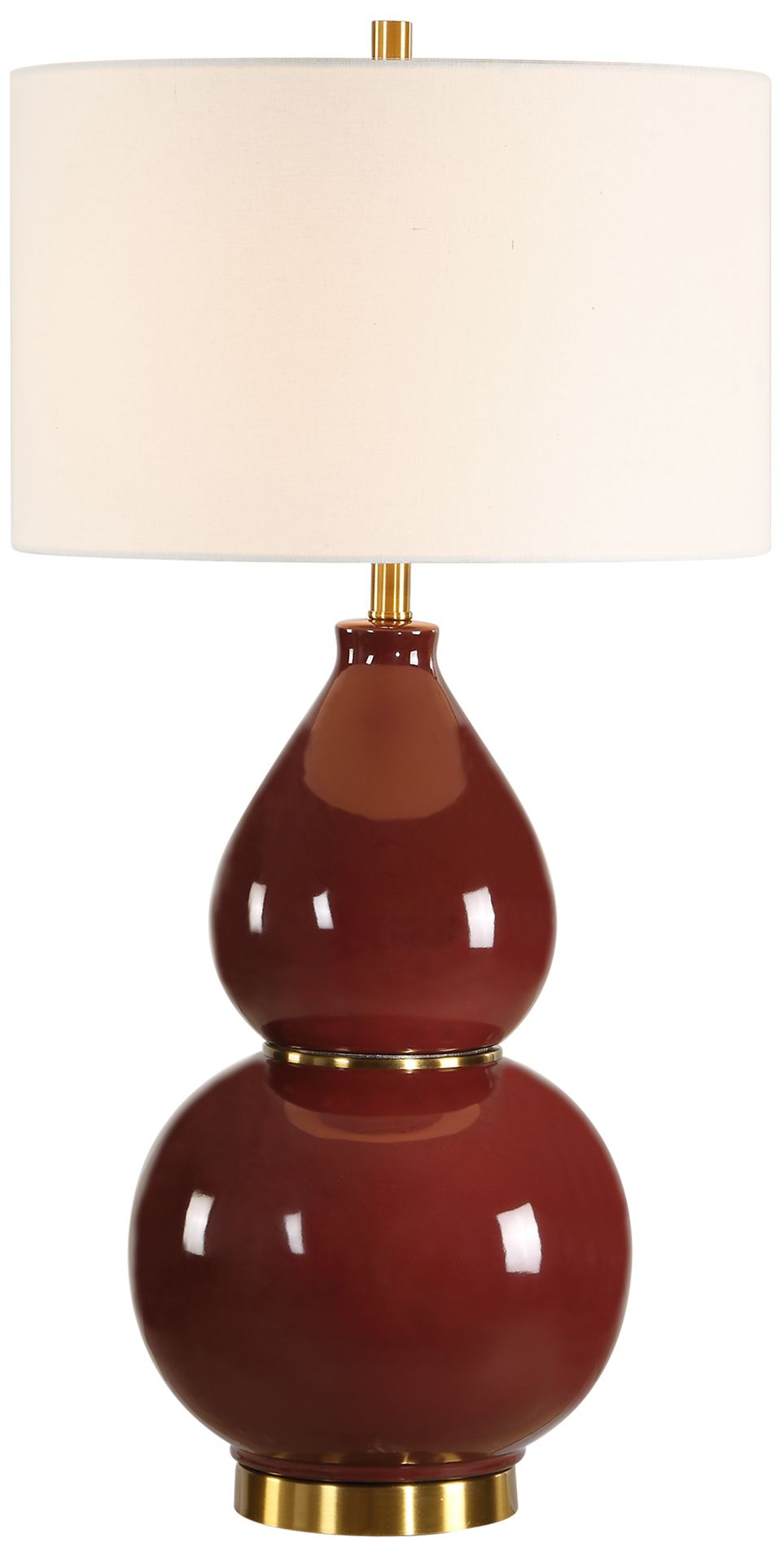 Image 2 Uttermost Double Gourd 30" Burgundy  Table Lamp