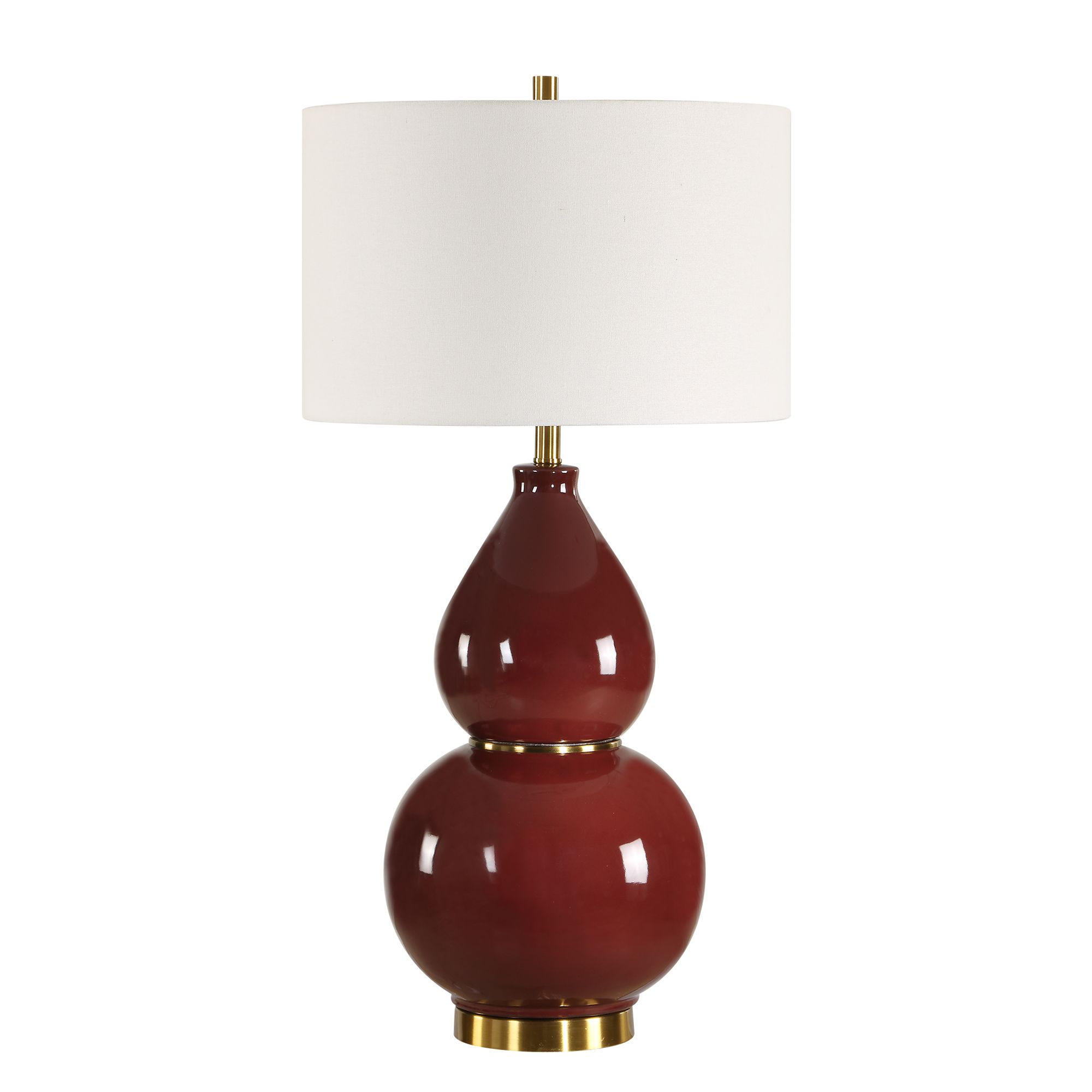 Image 4 Uttermost Double Gourd 30" Burgundy  Table Lamp more views