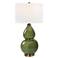 Uttermost Double Gourd 31" Moss Green Glaze Ceramic Table Lamp