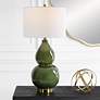 1_Uttermost Double Gourd 31" Moss Green Glaze Ceramic Table Lamp