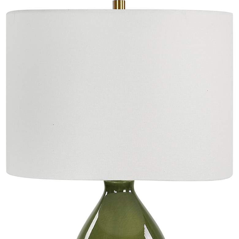 Image 6 Uttermost Double Gourd 31" Moss Green Glaze Ceramic Table Lamp more views