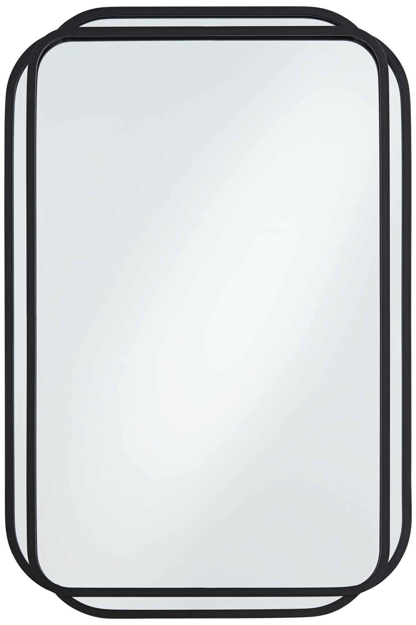Image 2 Uttermost Double Radius Matte Black 24" x 36 1/4" Wall Mirror