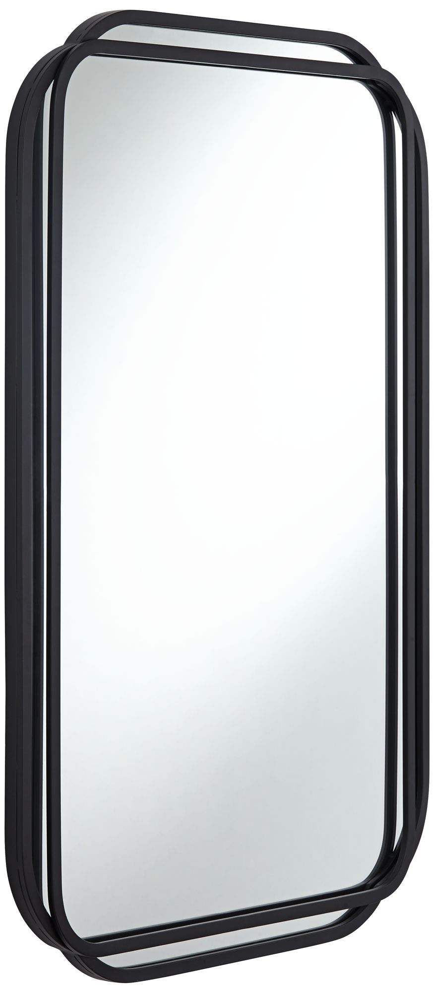 Image 6 Uttermost Double Radius Matte Black 24" x 36 1/4" Wall Mirror more views