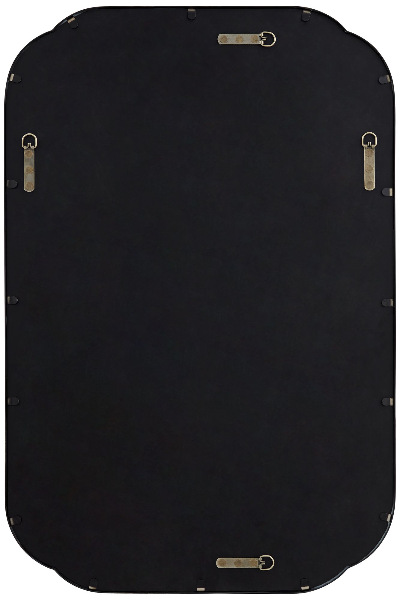 Uttermost Double Radius Matte Black 24" x 36 1/4" Wall Mirror