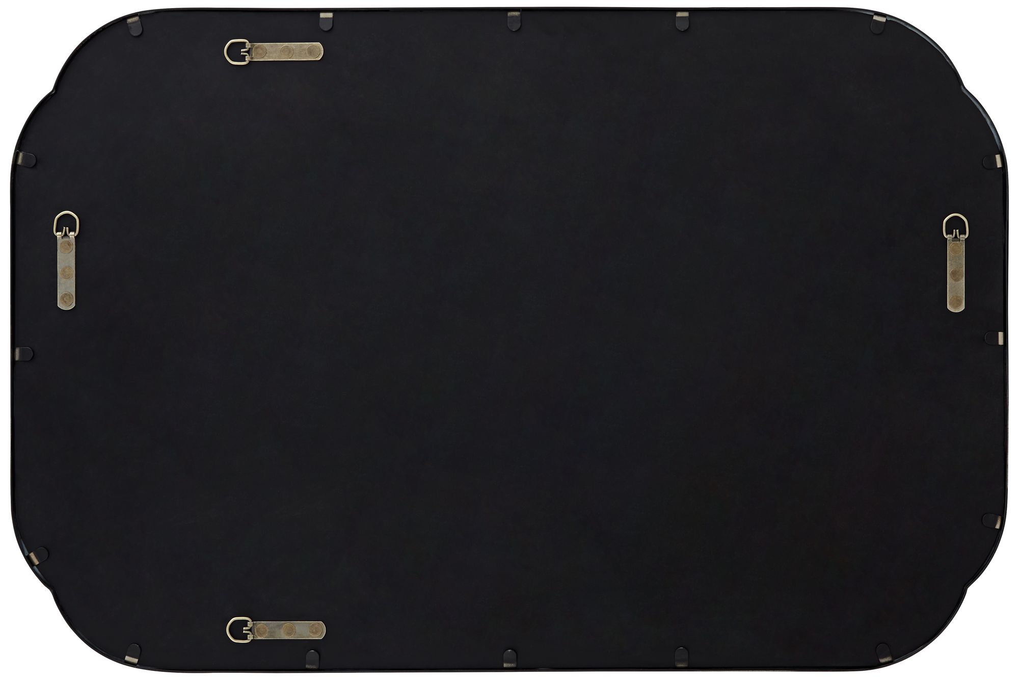 Uttermost Double Radius Matte Black 24" x 36 1/4" Wall Mirror