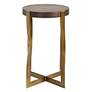 2_Uttermost Drew 16 1/4"W Brass Dark Chocolate Accent Table