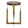 4_Uttermost Drew 16 1/4"W Brass Dark Chocolate Accent Table more views