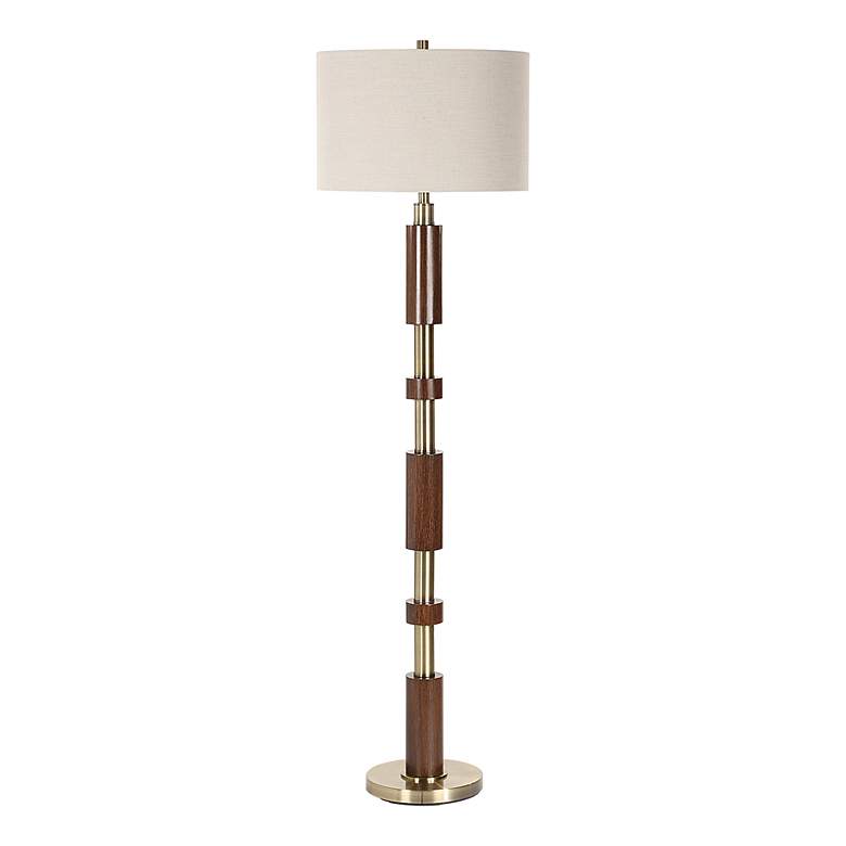 Image 2 Uttermost Drewry 62 1/2" High Wood and Metal Floor Lamp