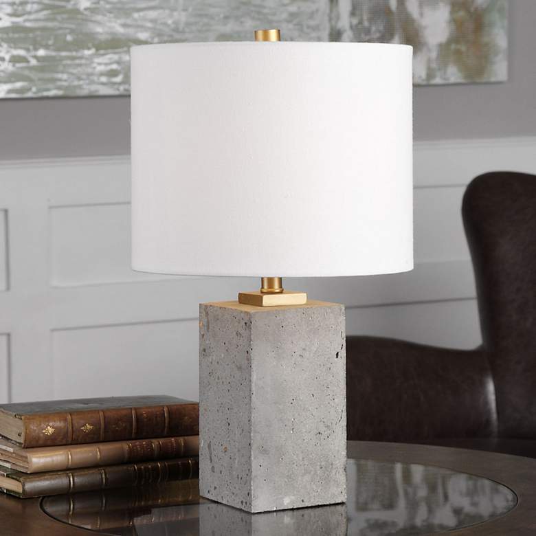 Image 1 Uttermost Drexel 17" High Stained Concrete Accent Table Lamp