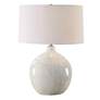 2_Uttermost Dribble 26" Modern Dripped Gray and White Ceramic Table Lamp