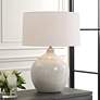 1_Uttermost Dribble 26" Modern Dripped Gray and White Ceramic Table Lamp