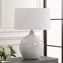 3_Uttermost Dribble 26" Modern Dripped Gray and White Ceramic Table Lamp more views