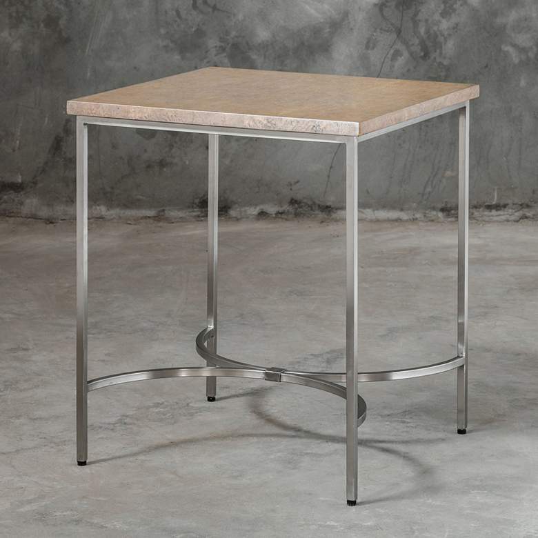 Image 1 Uttermost Drummond 26" Wide Natural Oak Burl Side Table