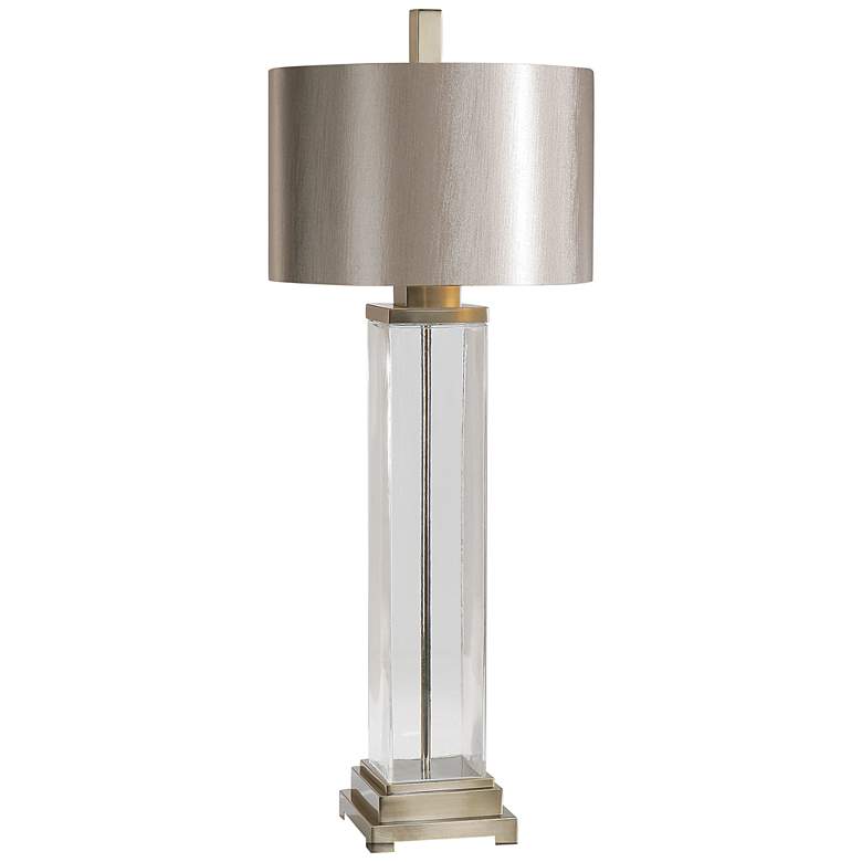 Image 2 Uttermost Drustan 43 3/4" Tall Modern Cylinder Clear Glass Table Lamp
