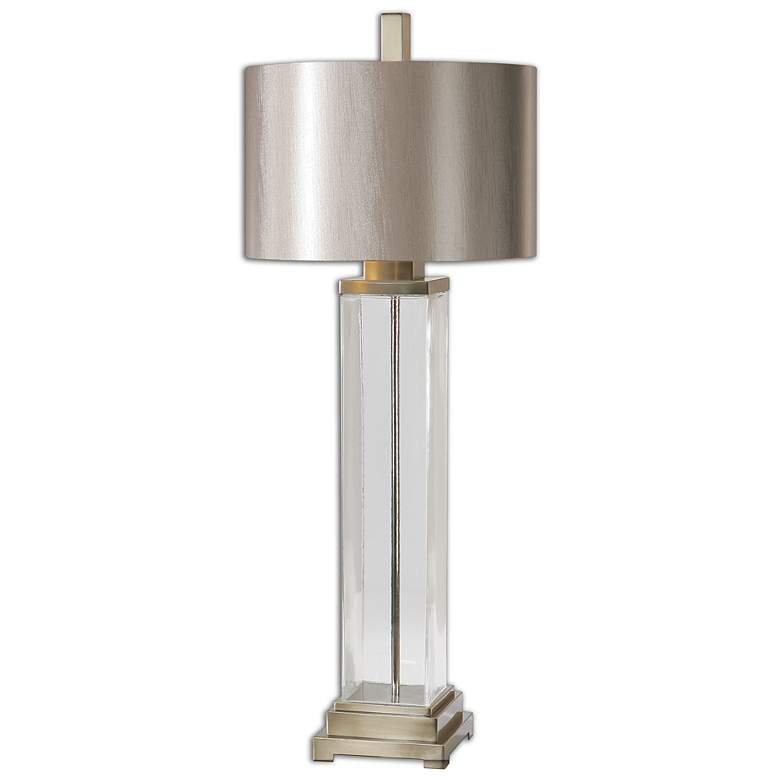 Image 2 Uttermost Drustan 43 3/4" Tall Modern Cylinder Clear Glass Table Lamp