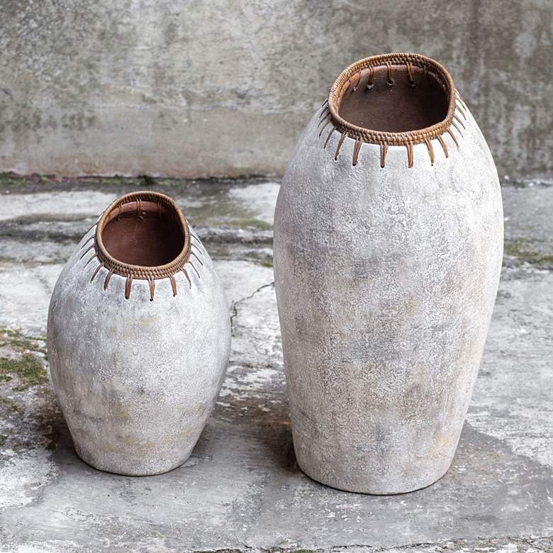 Uttermost Dua Natural Stone Decorative Vases Set of 2